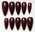 Eleanor handcrafted press-on nails in deep burgundy | Eleanor May Collective