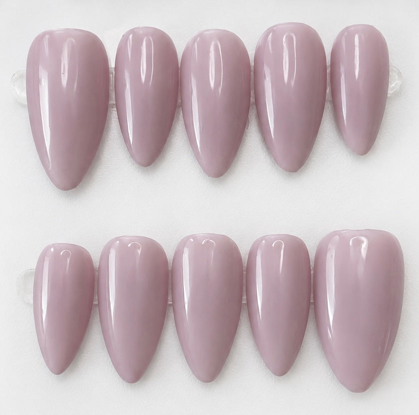 Poppy handcrafted press-on nails in natural & blush pink | Eleanor May Collective